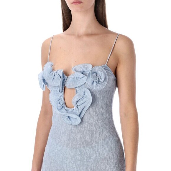 Magda Butrym Light Blue Floral Crepe Mini Dress - NWT - Picture 3 of 3